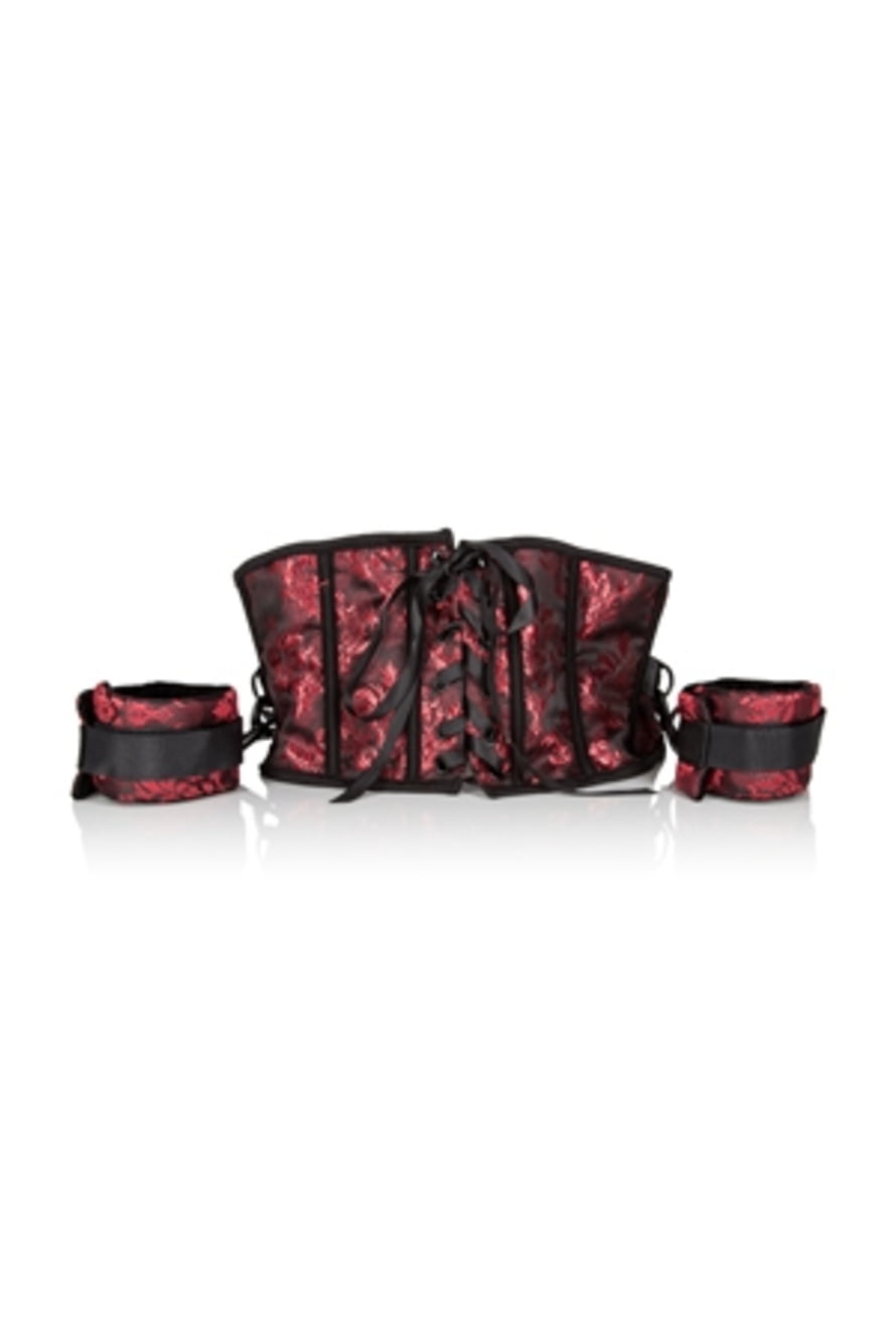 Наручники California Exotic Novelties Scandal Corset Cuffs на завязках, красный SE-2712-22-3 - California Exotic Novelties - Наручники - Купить