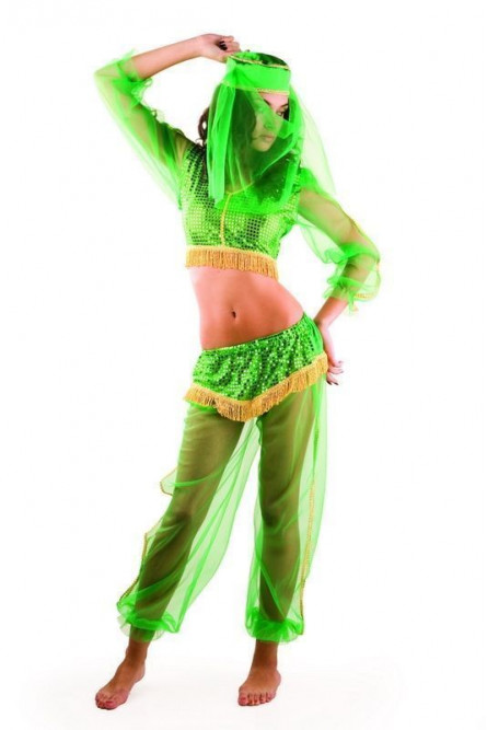 Костюм арабской танцовщицы зеленый