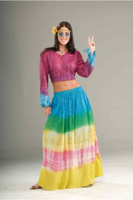 Разноцветная юбка хиппи