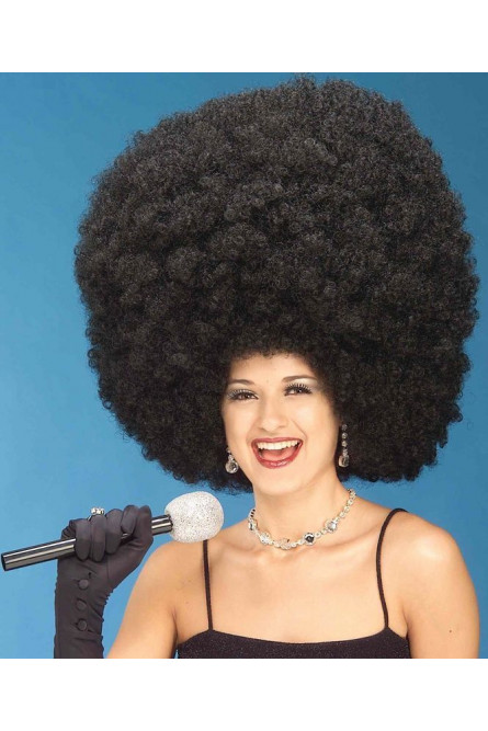 Чёрный мега-парик афро