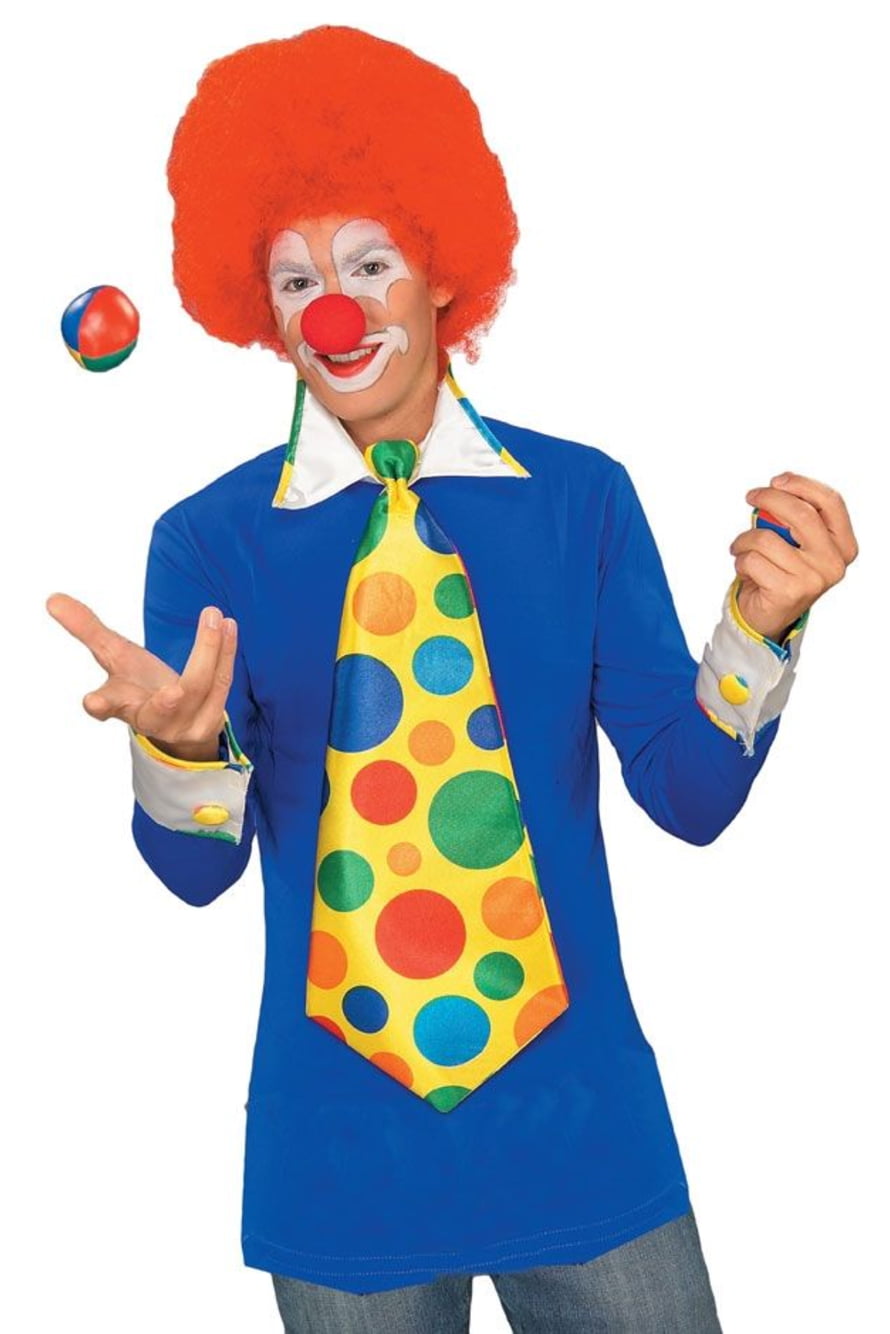 Галстук клоуна. Одежда клоуна. Клоунский костюм. Грим клоуна. Костюм клоуна на взрослого.