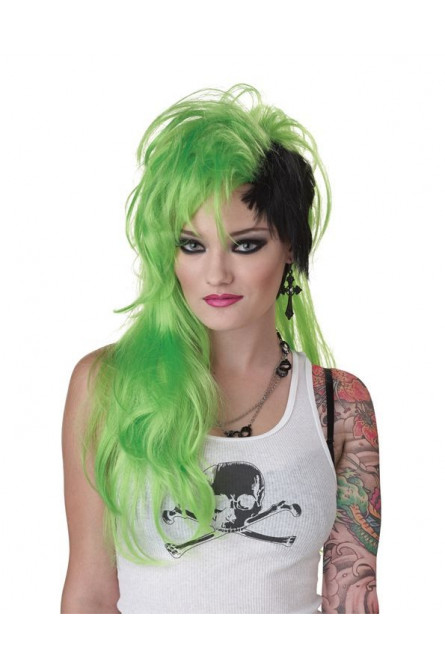Зелёный панк парик