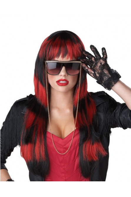 Красно-чёрный парик