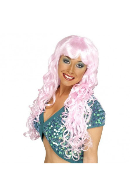 Светло-розовый парик русалки