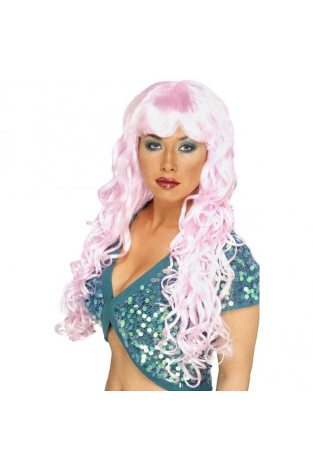 Светло-розовый парик русалки