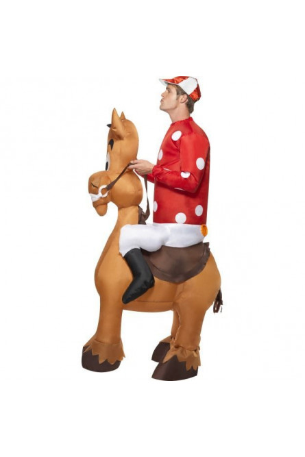 Надувной костюм жокея с лошадью