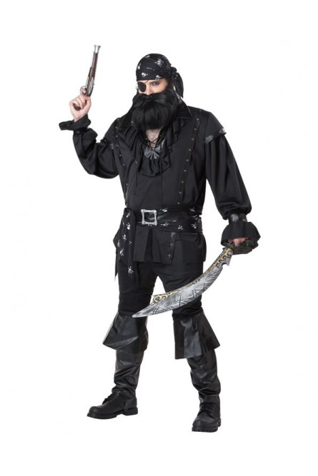 Чёрный костюм пирата грабителя