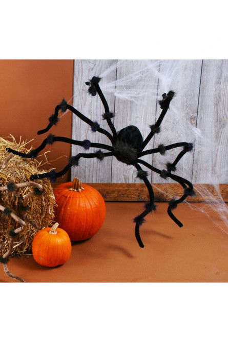 Чёрный плюшевый паук 120 см