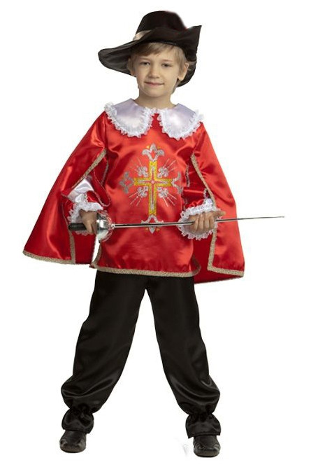 Детский костюм мушкетёра красный