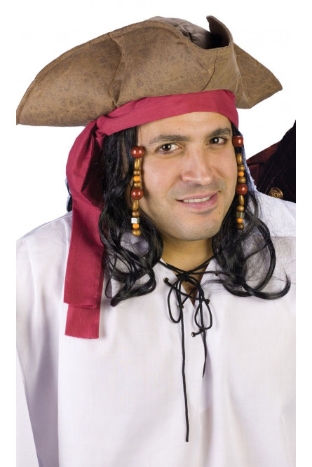 Светло-коричневая пиратская шляпа