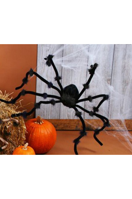Черный плюшевый паук 50 см