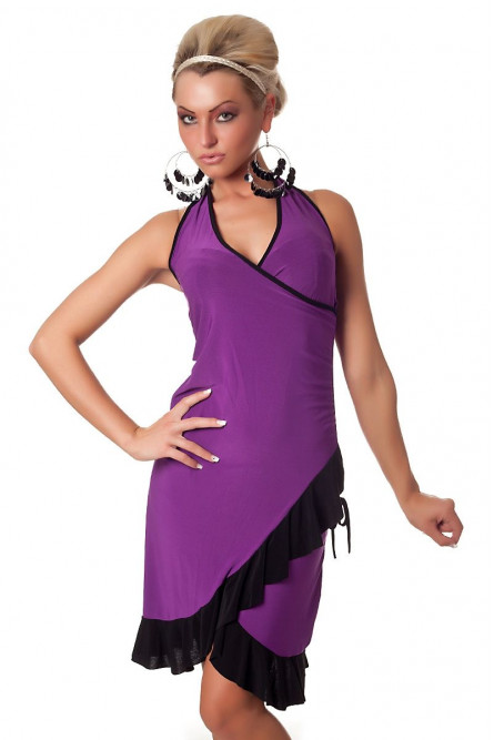 Фиолетово-черное латино платье