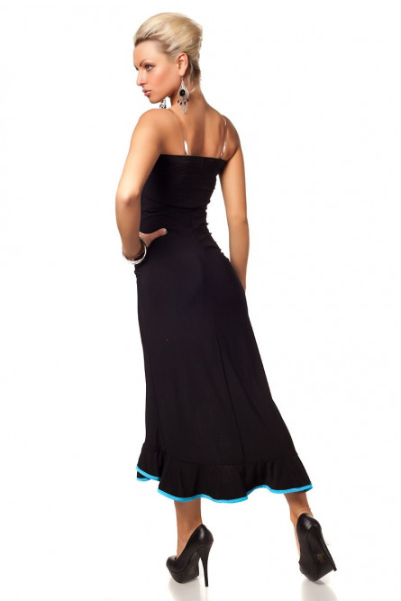 Черно-голубое платье сальса
