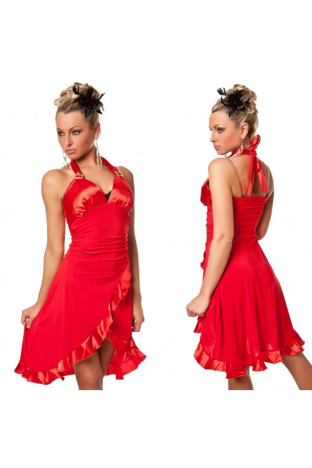 Красное латино платье