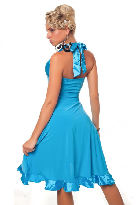 Голубое латино платье