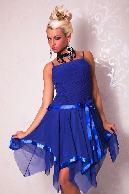 Синее легкое платье