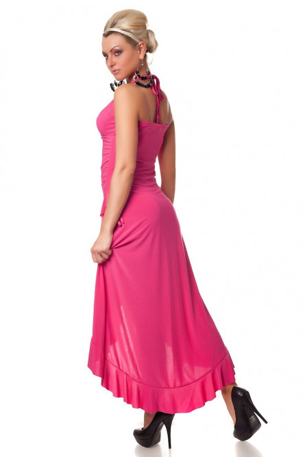 Длинное розовое платье сальса