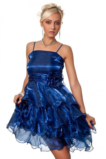 Коктейльное синее перламутровое платье
