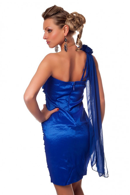 Шифоновое синее платье