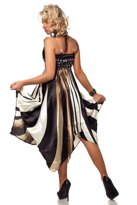 Бежево-коричневое платье