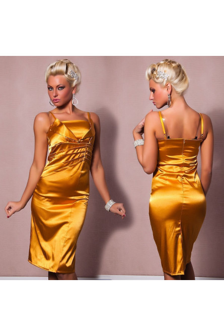 Золотое платье-карандаш до колен