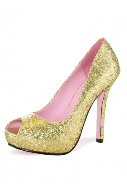 Золотые блестящие туфли