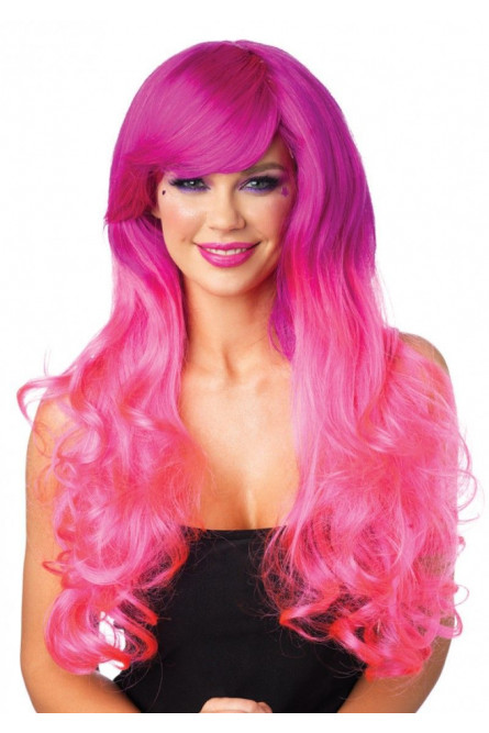 Длинный парик Фуксия-розовый