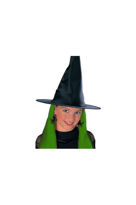 Детская шляпа ведьмы с зелеными волосами