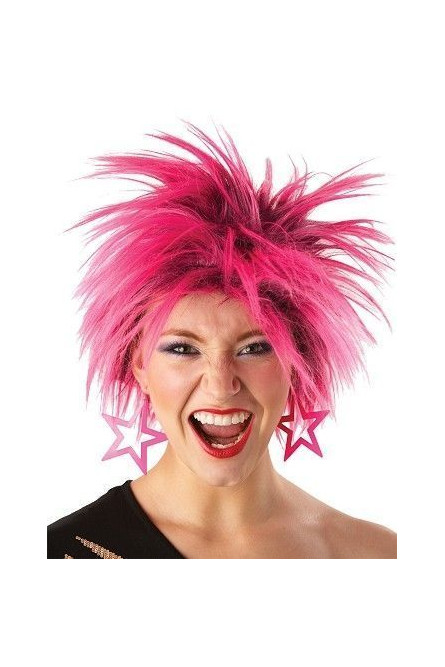 Розовый парик 80х