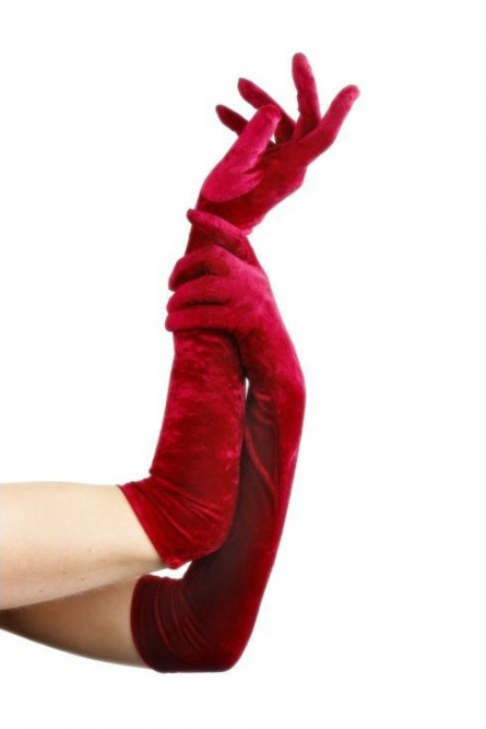 Красные вельветовые перчатки