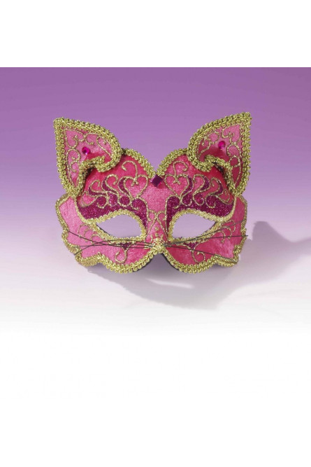 Розовая маска кошечки