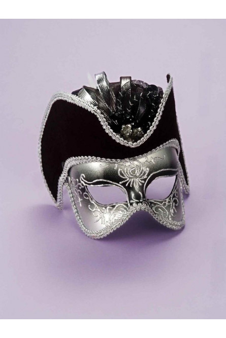 Серебряная венецианская маска на глаза