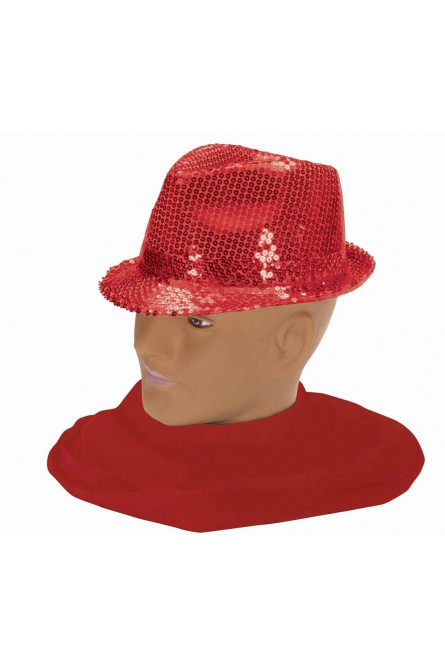 Шляпа федора красная