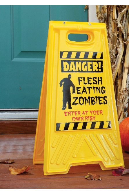 Предупреждающая табличка Зомби