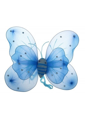 Голубые крылья бабочки с цветочками