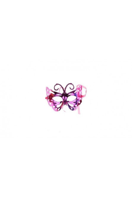 Маска бабочка розовая