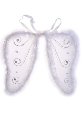 Крылья бабочки со стразами белые