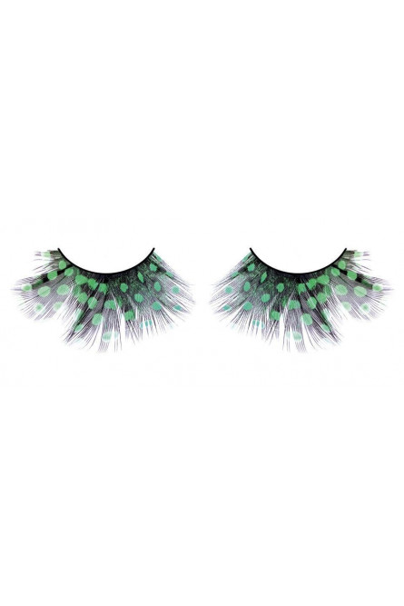 Темно-зеленые перьевые ресницы