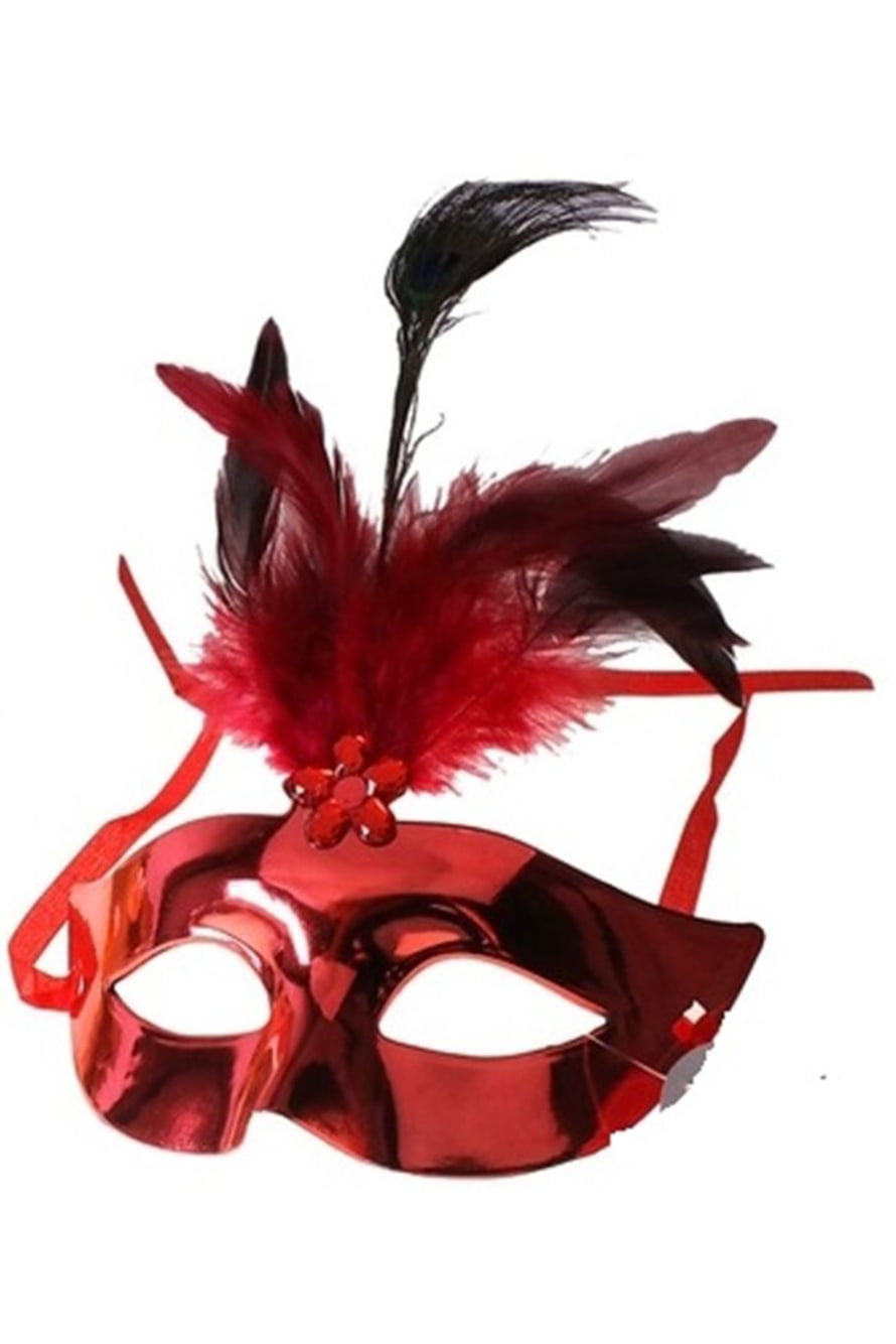 Купить красные маски. Карнавальная маска с перьями. Карнавальная маска красная. Маска маскарадная "красная". Красная маска с пером.