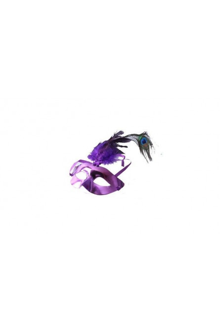 Маска фиолетовая с перьями