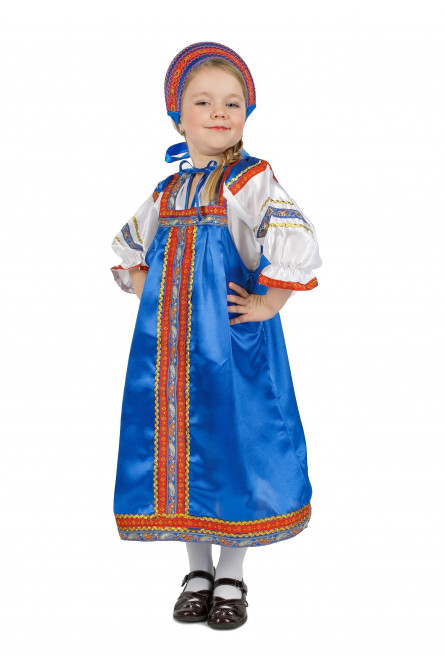 Атласный синий костюм Василиса