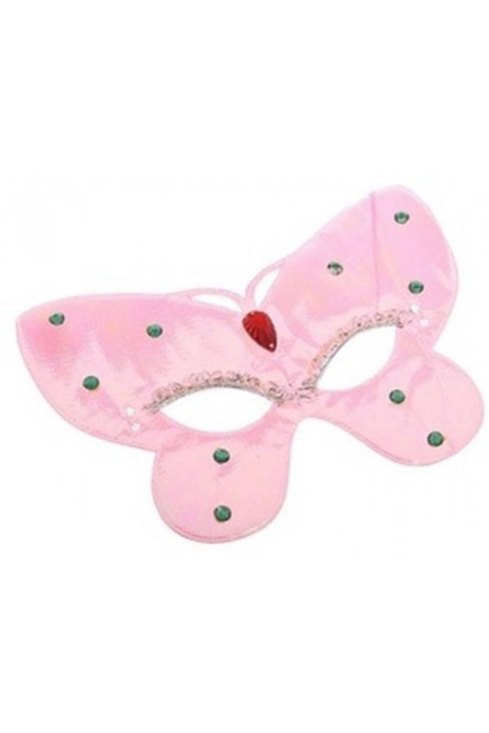 Пластиковая маска бабочки розовая