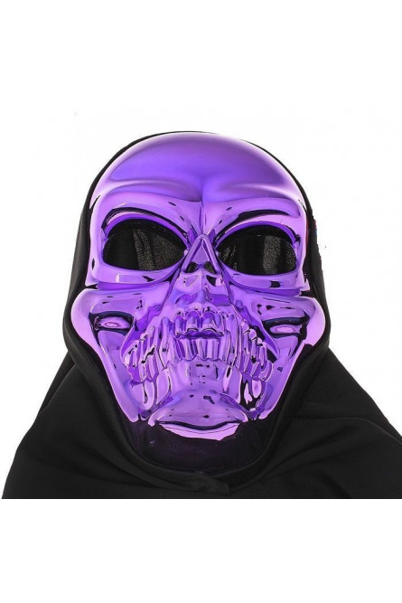 Фиолетовая маска улыбающегося черепа