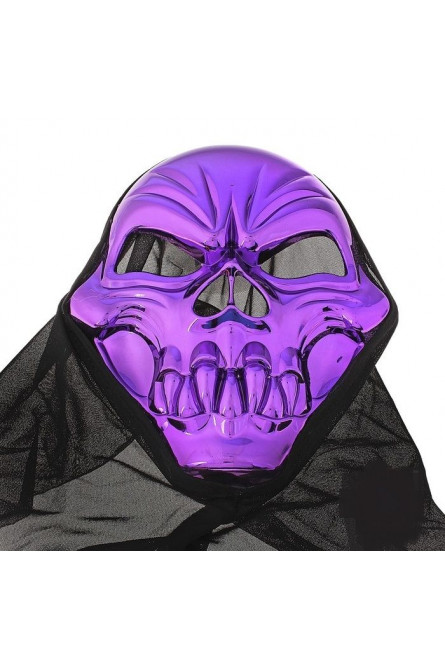 Фиолетовая маска черепа в накидке