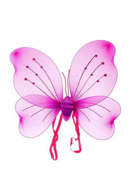 Розовые крылья бабочки со стразами