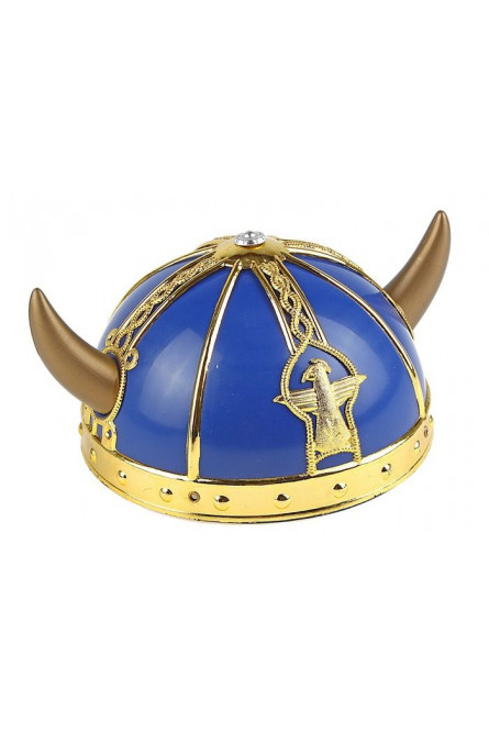 Синий шлем с рогами