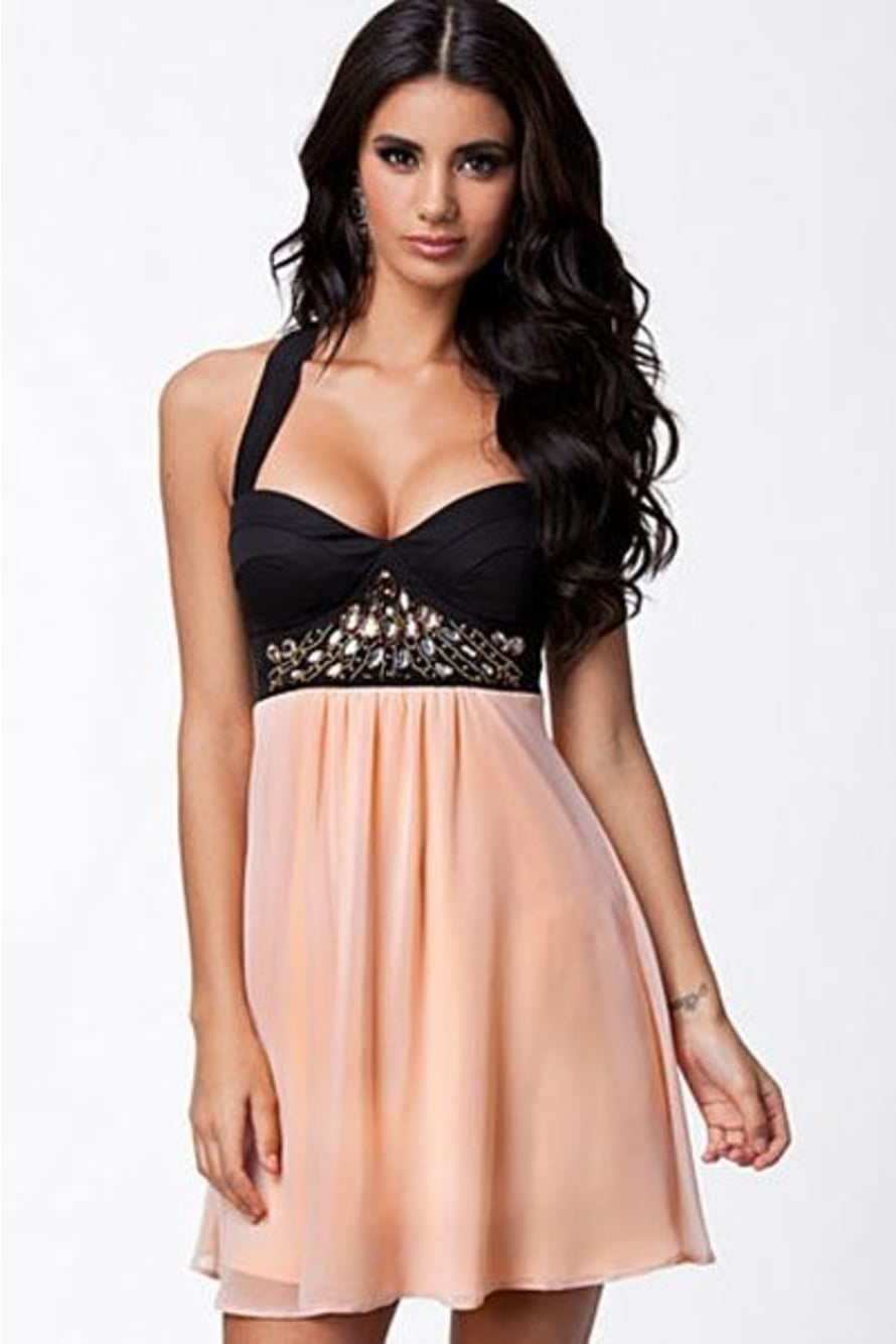 Платье черно-розовое