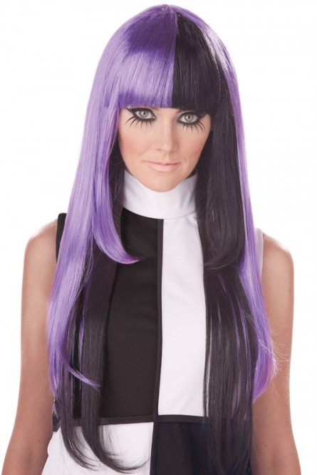 Фиолетово-черный парик 60-х