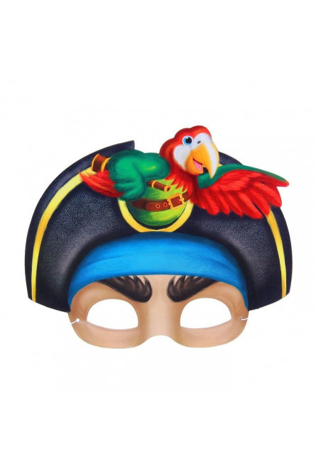 Маска веселого пирата с попугаем