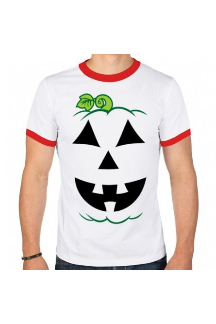 Белая футболка тыква на Хэллоуин